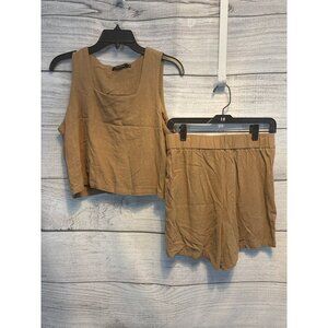 Automet Summer Two Piece Brown Outfit Size M